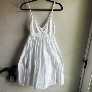 JCrew Y2K Babydoll‎ White Dress Empire Waist Sz 4? Milkmaid, Countrycore